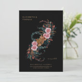 Moody Dark Elegant Romantische Herfst Foto Bruilof Save The Date (Staand voorkant)