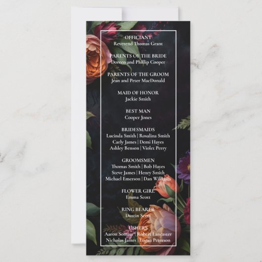 Moody Dark Floral Boho rozen (Achterkant)