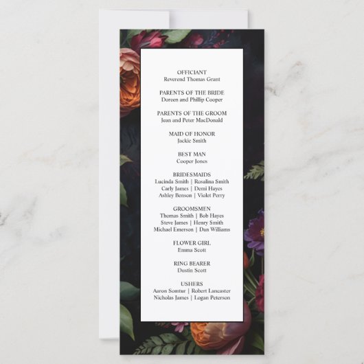 Moody Dark Floral Boho rozen (Achterkant)