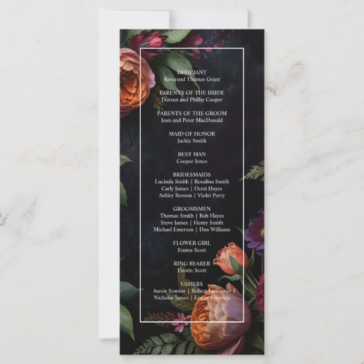  Moody Dark Floral Boho rozen (Achterkant)