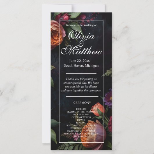  Moody Dark Floral Boho rozen (Voorkant)