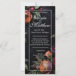  Moody Dark Floral Boho rozen