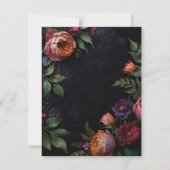 Moody Dark Floral Boho rozen Bedankkaart (Achterkant)