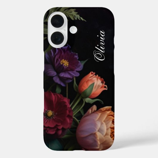  Moody Dark Floral Boho rozen Case-Mate iPhone Case (Achterkant)