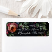 Moody Dark Floral Boho rozen Etiket (Insitu)