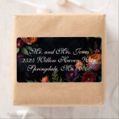 Moody Dark Floral Boho rozen Etiket (Insitu)