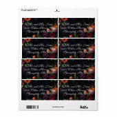  Moody Dark Floral Boho rozen Etiket (Full Sheet)