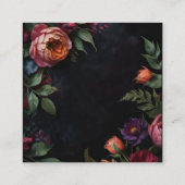 Moody Dark Floral Boho rozen Informatiekaartje (Achterkant)