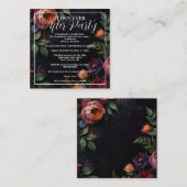 Moody Dark Floral Boho rozen Informatiekaartje (Voorkant / Achterkant)
