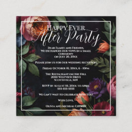  Moody Dark Floral Boho rozen Informatiekaartje