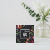Moody Dark Floral Boho rozen Informatiekaartje (Staand voorkant)