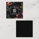 Moody Dark Floral Boho rozen Informatiekaartje (Voorkant / Achterkant)