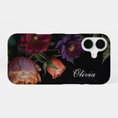 Moody Dark Floral Boho rozen iPhone 16 Hoesje (Achterkant horizontaal)