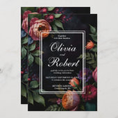  Moody Dark Floral Boho rozen Kaart (Voorkant / Achterkant)