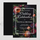 Moody Dark Floral Boho rozen Kaart (Voorkant / Achterkant)