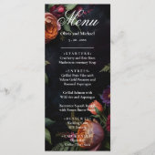 Moody Dark Floral Boho rozen Menu (Voorkant)