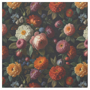  Moody Dark Floral Boho rozen Stof