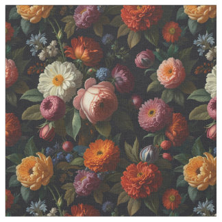 Moody Dark Floral Boho rozen Stof