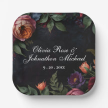 moody dark floral boho rozen Trouwen