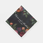  moody dark floral boho rozen Trouwen Servet (Hoek)