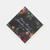  moody dark floral boho rozen Trouwen Servet (Hoek)