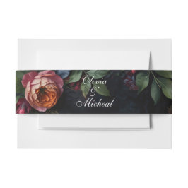  Moody Dark Floral Boho rozen Uitnodigingen Wikkel