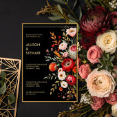 Moody Dark Floral Botanische Elegantie bruiloft Kaart