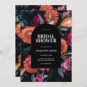 Moody Dark Floral Bridal Shower Kaart (Voorkant / Achterkant)