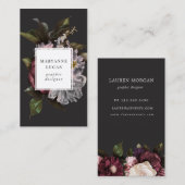 Moody Dark Floral Elegant Visitekaartje (Voorkant / Achterkant)