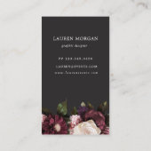 Moody Dark Floral Elegant Visitekaartje (Achterkant)