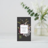 Moody Dark Floral Elegant Visitekaartje (Staand voorkant)