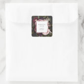Moody Dark Floral Elegant Visitekaartje Vierkante Sticker (Tas)