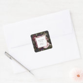 Moody Dark Floral Elegant Visitekaartje Vierkante Sticker (Envelop)