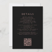 Moody Dark Floral Ivoor Roos Gold QR Code Wedding Kaart (Achterkant)