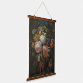 Moody Dark Floral  kunst Hangend Wandkleed (Gebogen)