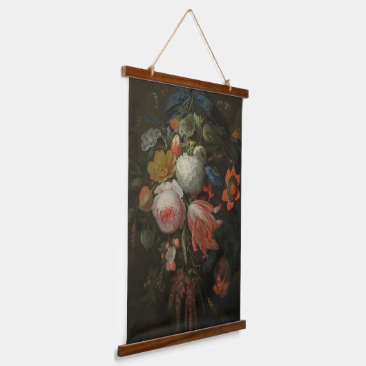 Moody Dark Floral  kunst Hangend Wandkleed (Gebogen)
