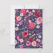 Moody Dark Floral RSVP Kaartje (Achterkant)
