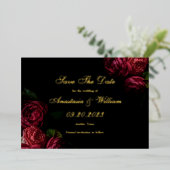 Moody Dark Floral Wedding Bewaar de datum Foto Folie Uitnodiging (Staand Voorkant)