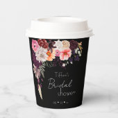 Moody Dark Flowers & Greenery Vrijgezellenfeest Papieren Bekers (Achterkant)