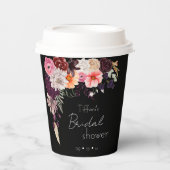 Moody Dark Flowers & Greenery Vrijgezellenfeest Papieren Bekers (Voorkant)