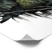 Moody Dark Forest Waterverf Poster (Hoek)