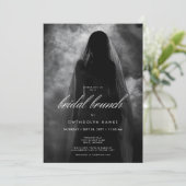 Moody Dark Ghost Bride in Mist Bruids Brunch Kaart (Staand voorkant)