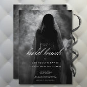 Moody Dark Ghost Bride in Mist Bruids Brunch Kaart