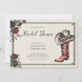 Moody Dark Gothic Western Zwart Rozen Vrijgezellen Kaart (Voorkant)