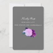 Moody Dark Gray Violet Floral Boho Charcoal Kaart (Achterkant)