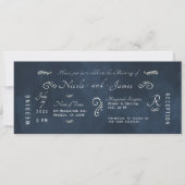 Moody Dark Navy Blue Waterverf Modern Wedding Kaart (Voorkant)