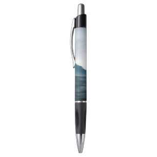 Moody Dark Ocean Waves onder Overcast Sky Painting Pen