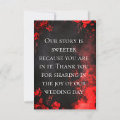 Moody Dark Red Rose Wedding Thank You Note Bedankkaart (Voorkant)