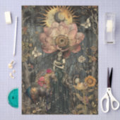Moody Dark Rustic Fantasy Garden Girl Decoupage  Tissuepapier (Craft)