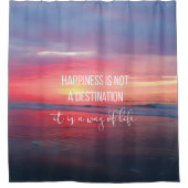 Moody Dark Sunset Ocean Uitzicht Quote Douchegordijn (Voorkant)